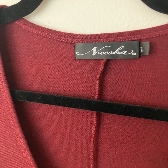 Vintage maroon Neesha Knit Sweater Dress Size L - Picture 2 of 3